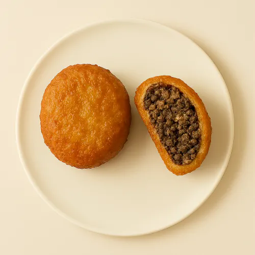 4 Battered Haggis Ball, Salad & Dips 